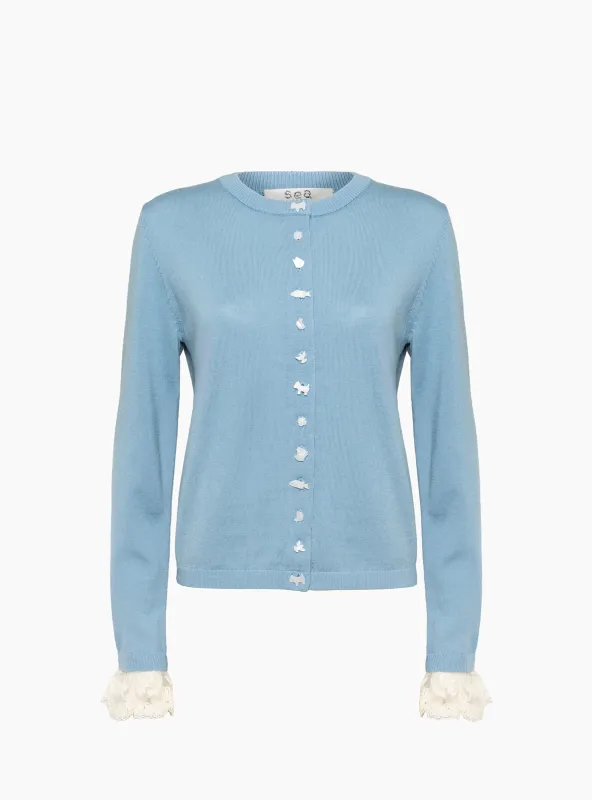 Diane Knit Cardigan Blue made by Sea
