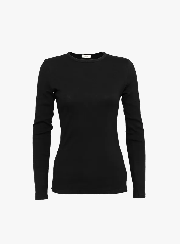 Agnes Long Sleeve Ribbed T-Shirt Black made by Garbstore
