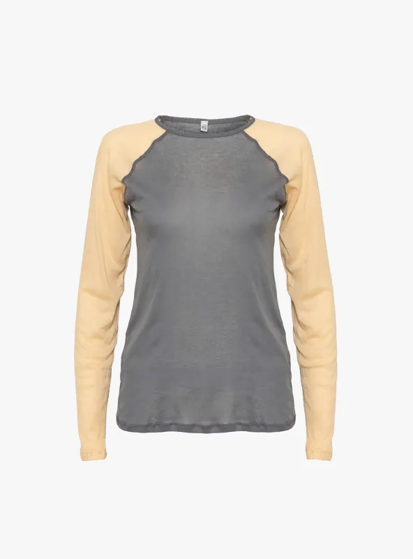 Gene Long Sleeve Tee Amber Blue and Beige made by Baserange