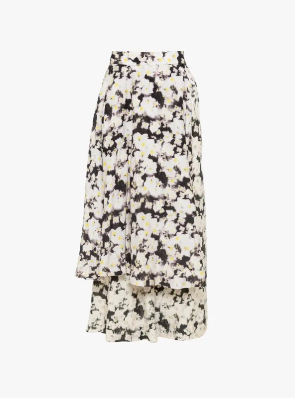 Rayon Silk Skirt Pants Black made by TOGA Pulla