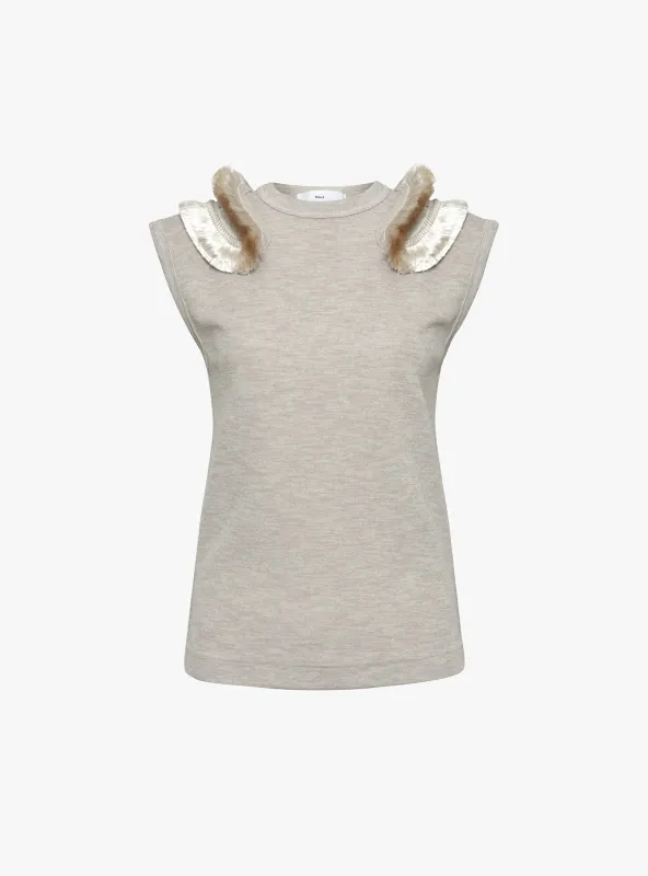 Double Face Jersey Sleeveless Top Beige sold by Garbstore