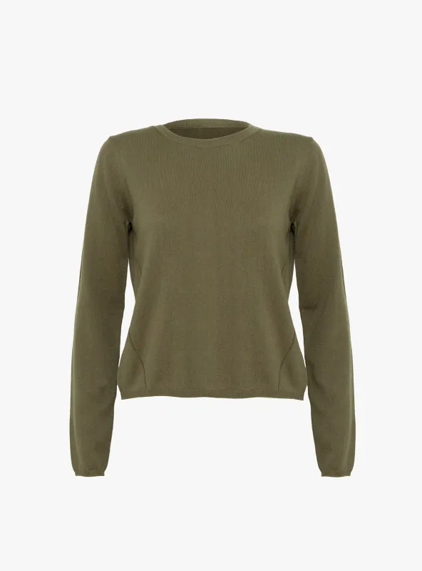 Fitted Crop Crew Jumper Cypress made by Garbstore