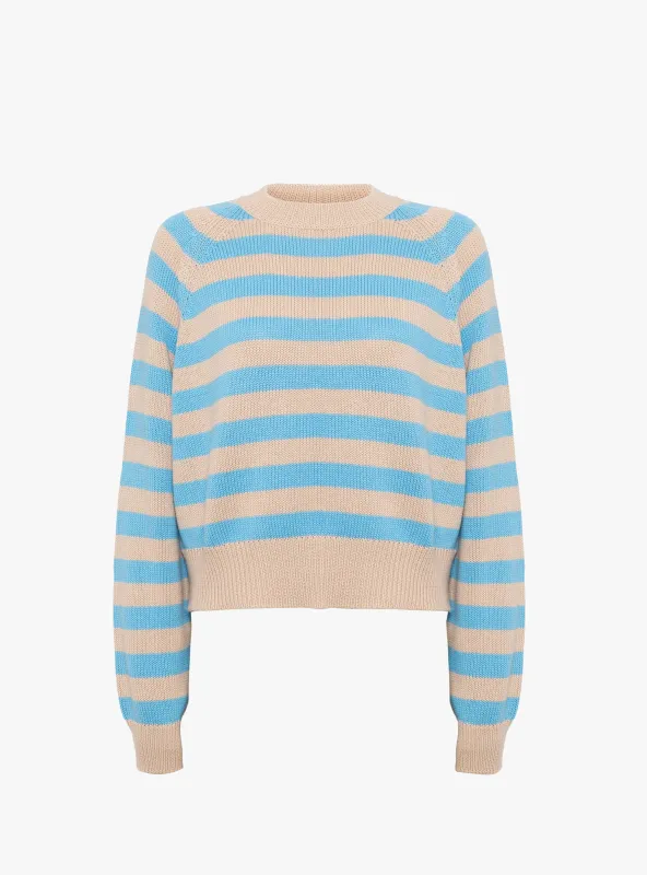 Stripe Crew Jumper Powder and Sail made by Garbstore