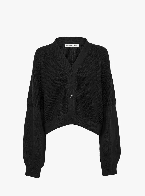 Computer Cardigan Black made by YMC