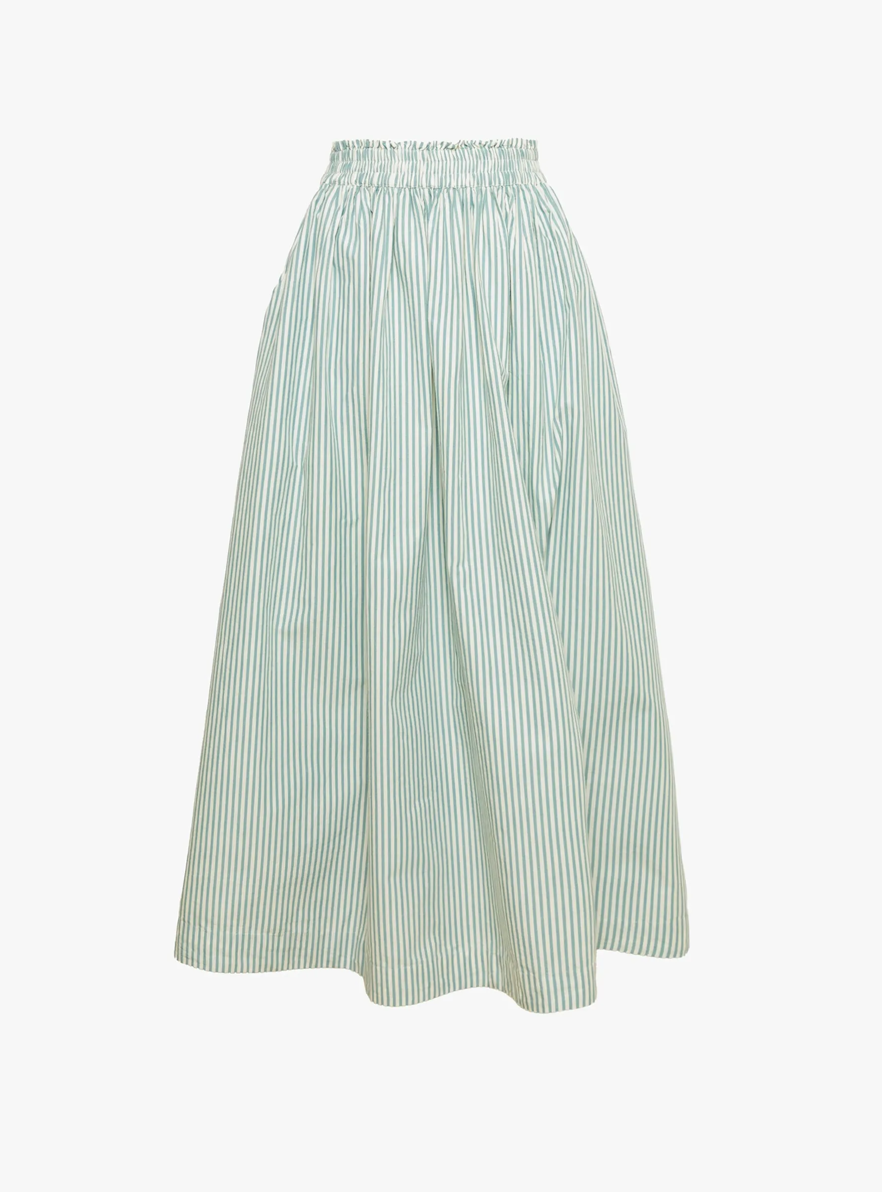Dagny Skirt White and Aqua Stripe sold by Garbstore