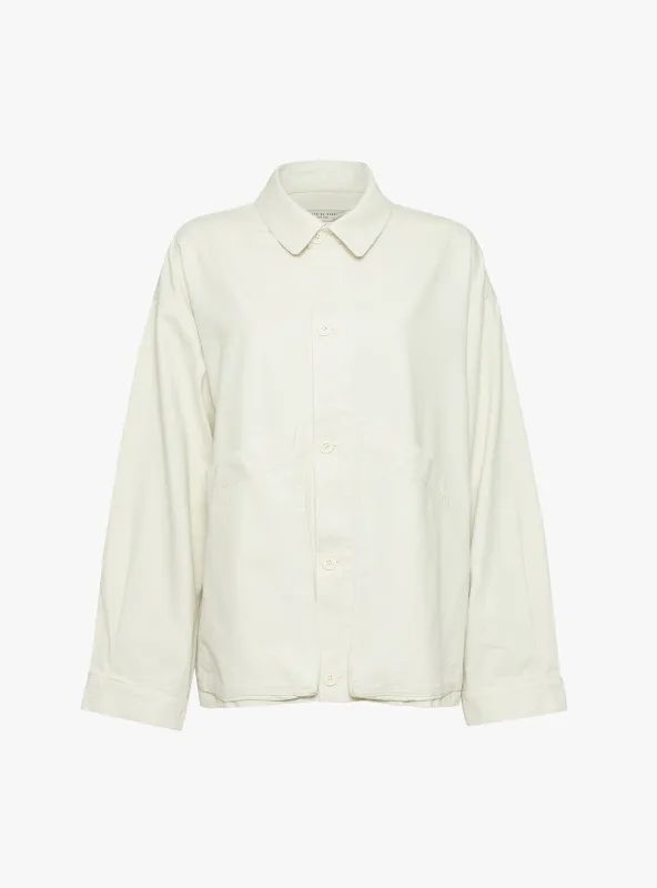 Signature Panel Pockets Jacket Pearl White made by 7115 by Szeki