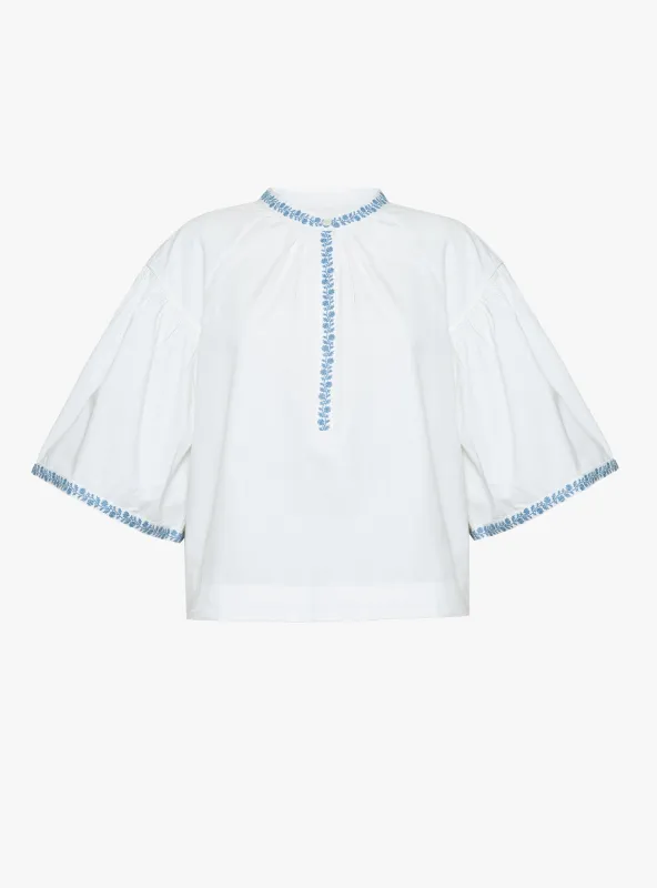 Bonne Blouse Optic White made by Skall Studio