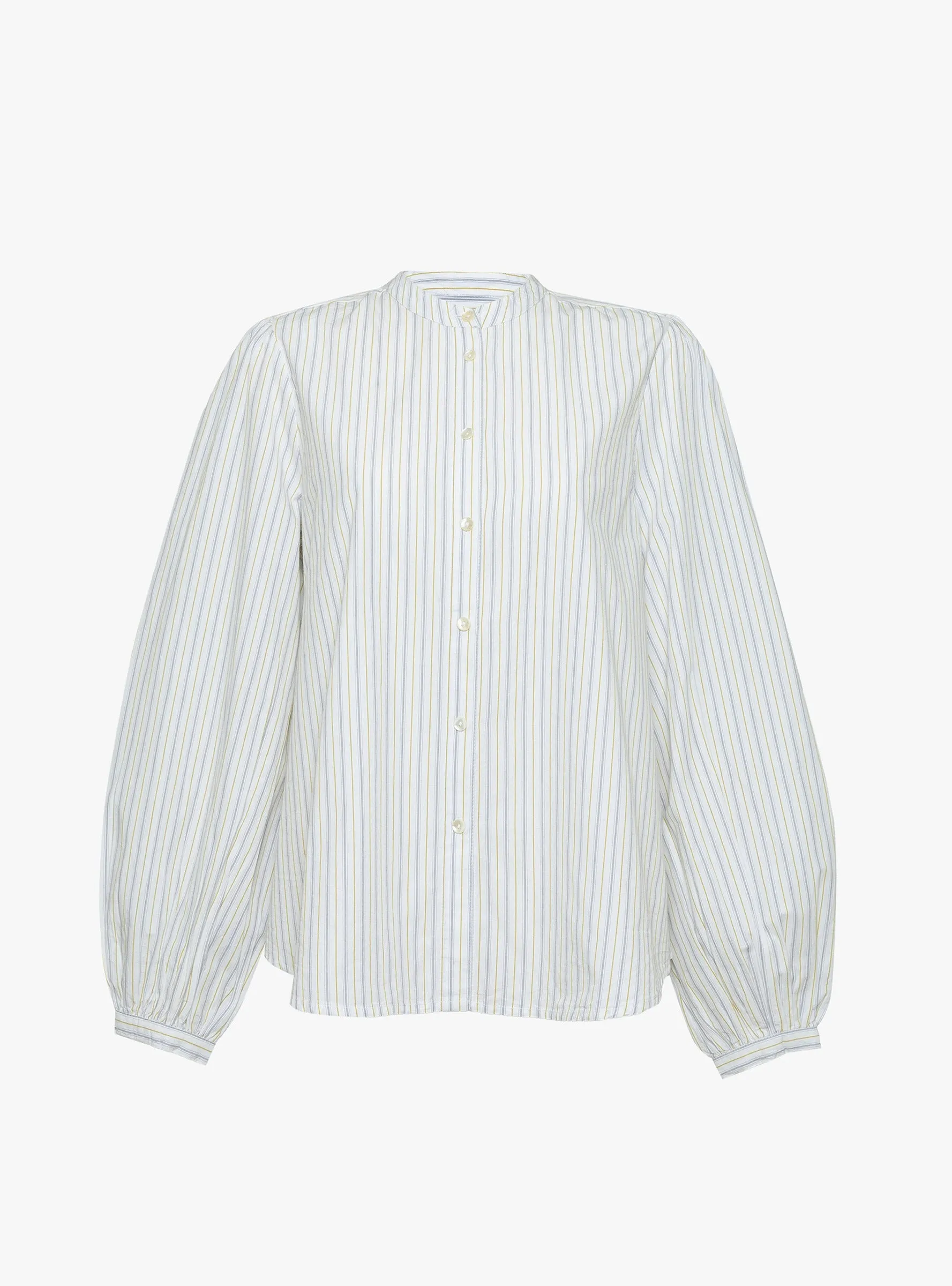 Vita Shirt Yellow and Blue Stripe sold by Garbstore