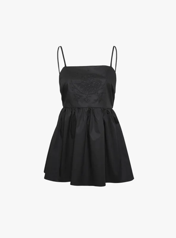 Cotton Embroidered Top Black made by Cordera