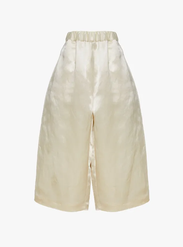 Satin Capri Pants Marfil made by Cordera
