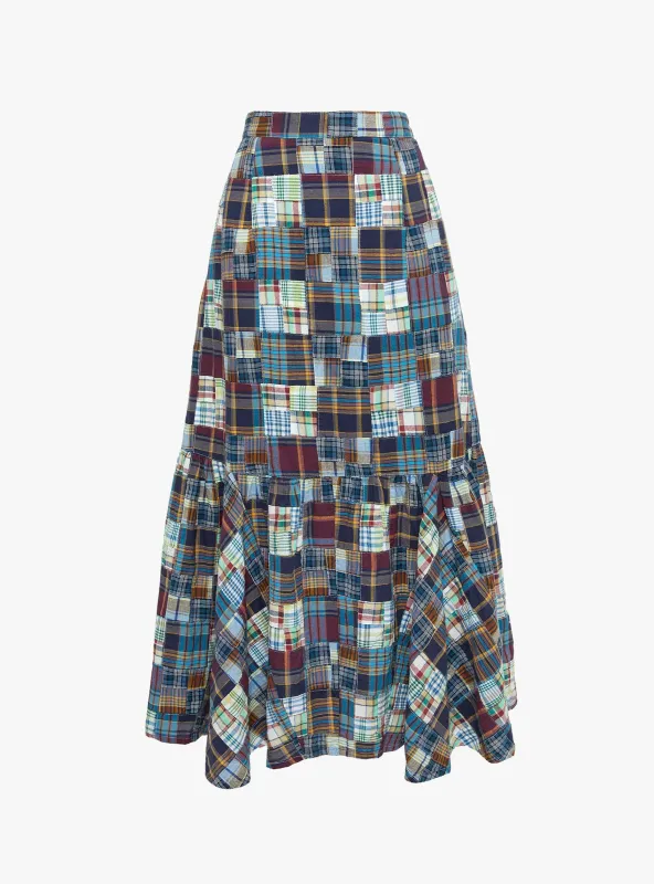 Boy Patchwork Skirt Blue Multi made by BEAMS BOY