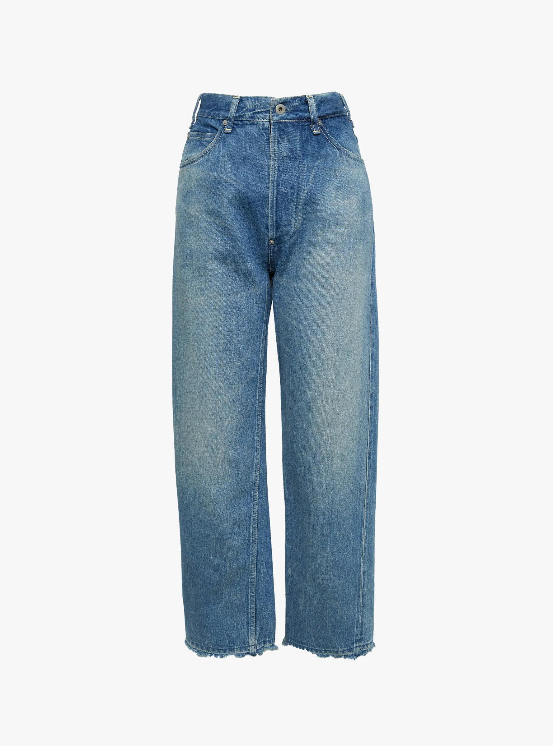 Selvedge Denim Narrow Straight Cut Dark Distress sold by Garbstore