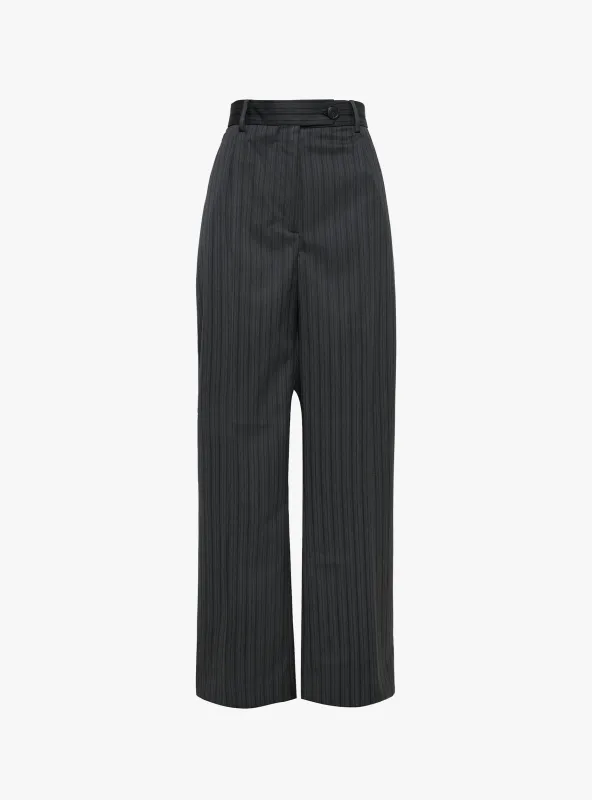 Primary Trousers Wide Grey Double Stripe made by mfpen