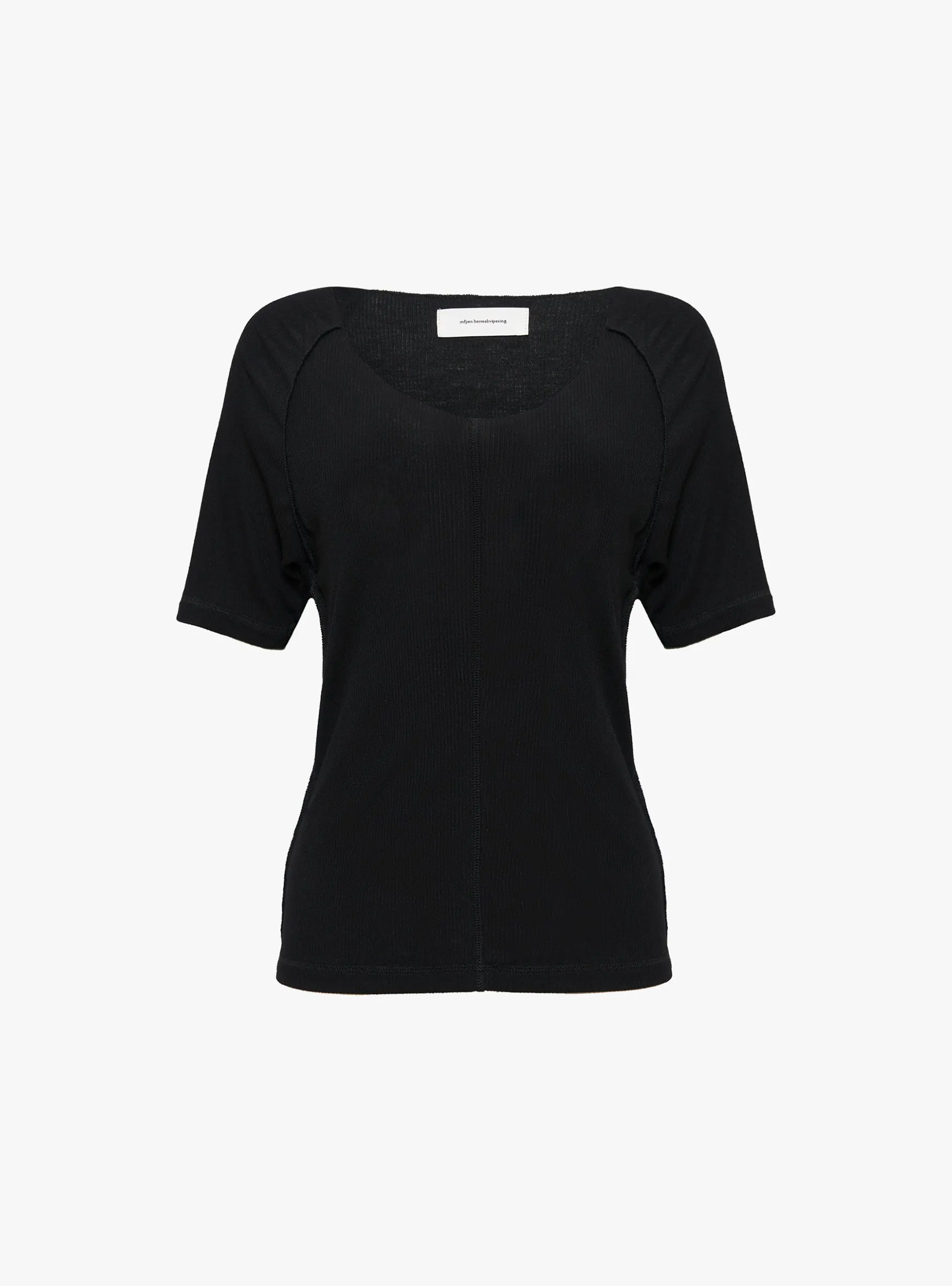 Flatlock Raglan T-Shirt Black Rib sold by Garbstore