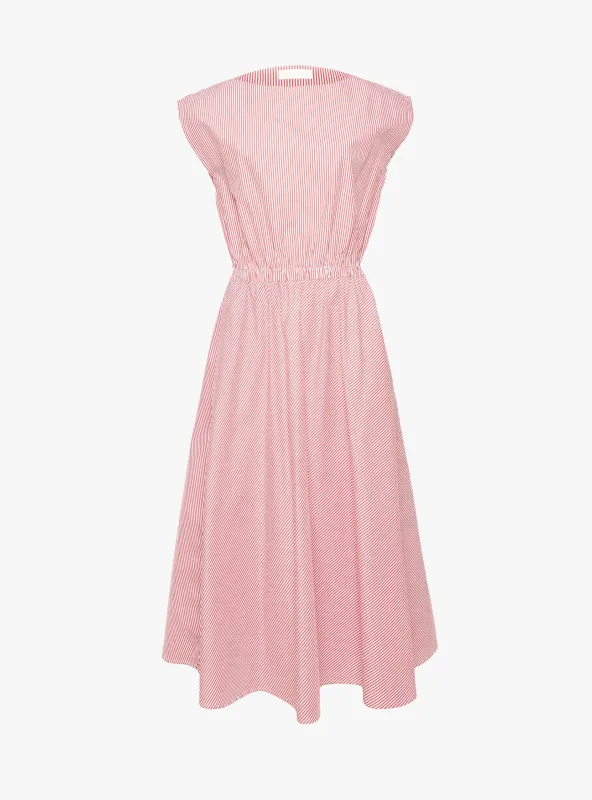 Demi Boatneck Dress Poppy Stripe made by Suzie Kondi