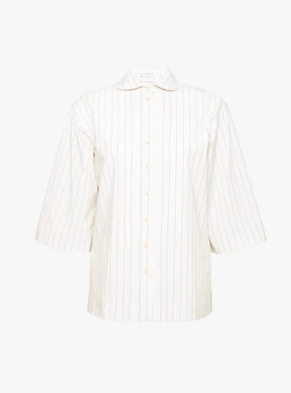 Jane Blouse Cream with Pencil Stripe made by Garbstore
