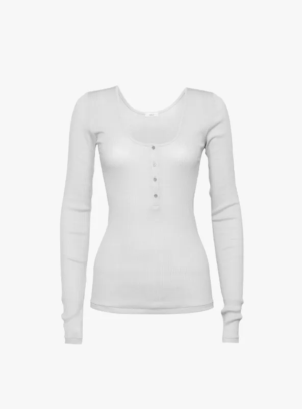 Palma Henley Long Sleeve T-Shirt Sky Grey made by Garbstore