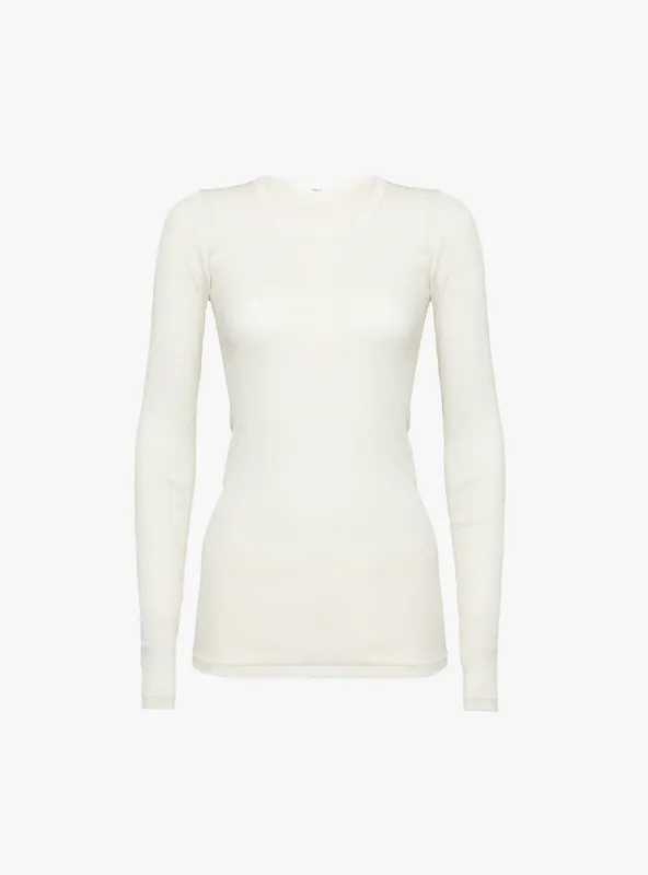 Zoe Crew Neck Long Sleeve T-Shirt White made by Garbstore