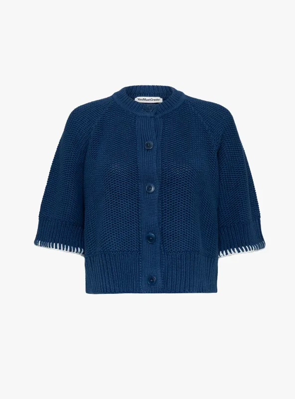 Kwai Knit Cardigan Blue made by YMC