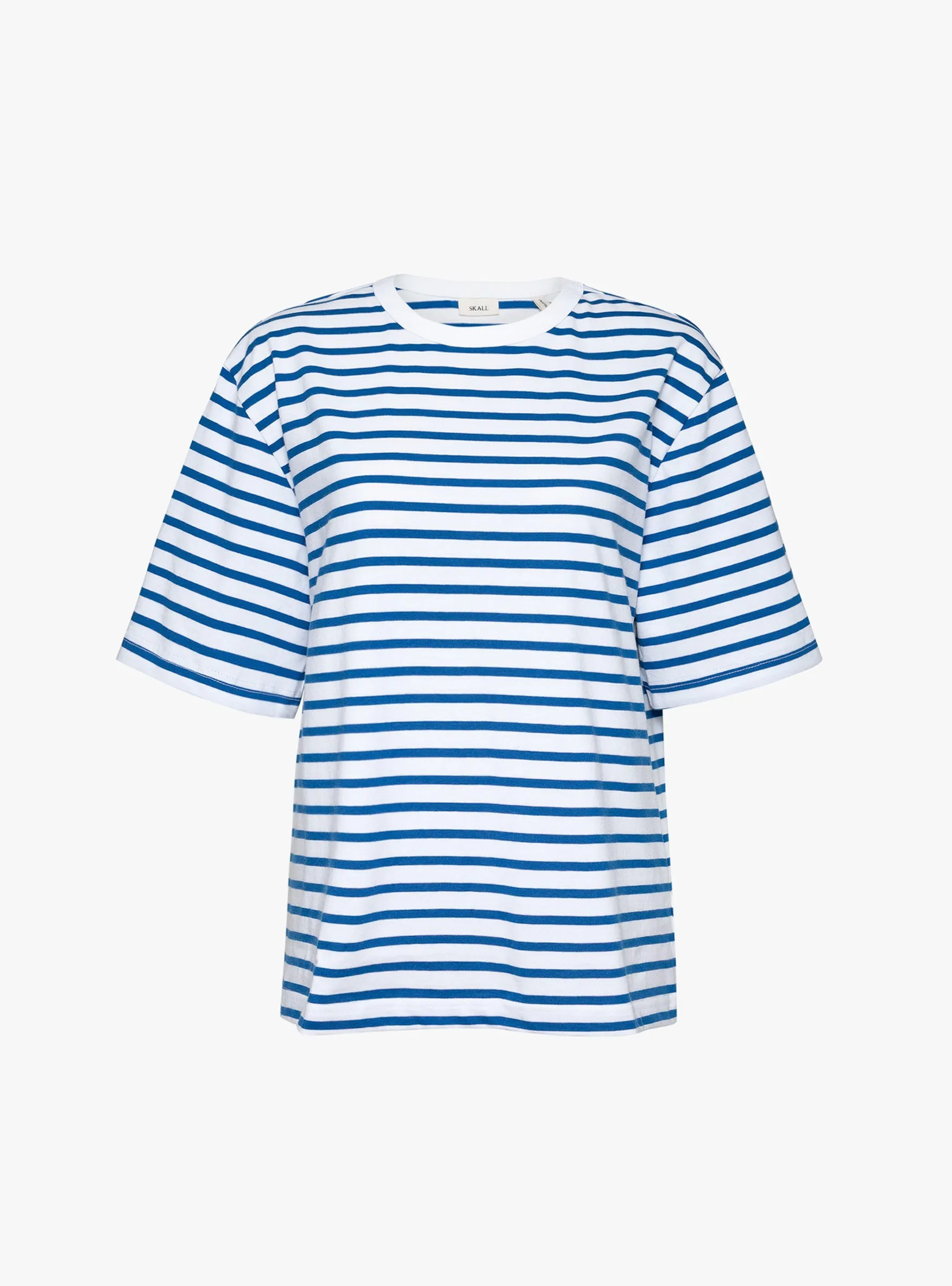 Boyfriend Tee Blue and Optic White Stripe sold by Garbstore