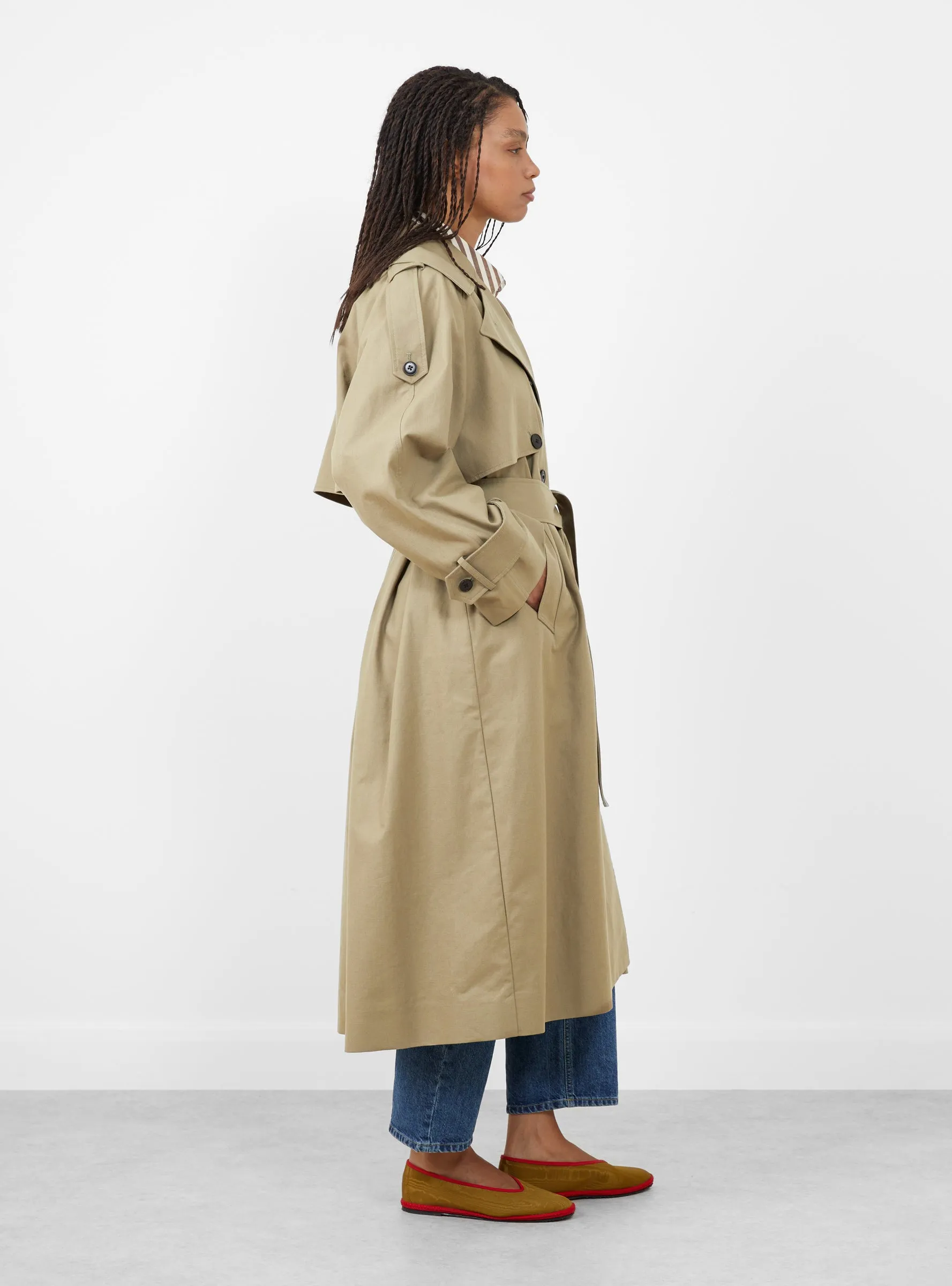 Luna Trenchcoat Light Khaki sold by Garbstore product image thumbnail 3