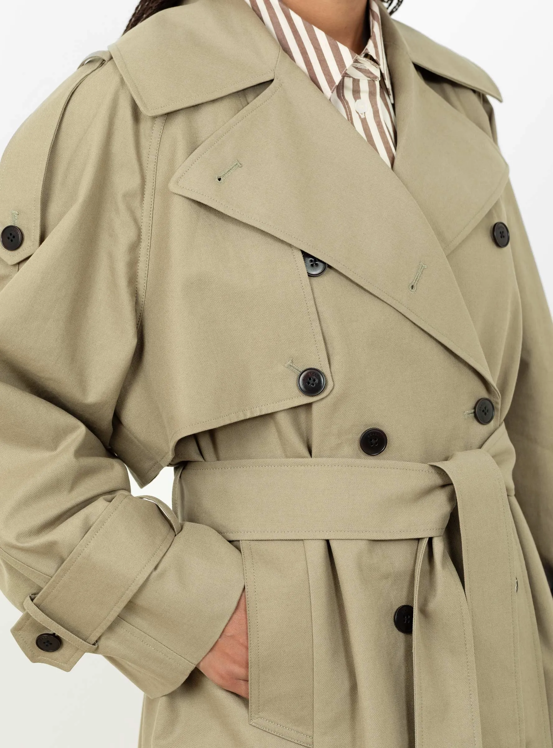 Luna Trenchcoat Light Khaki sold by Garbstore product image thumbnail 4