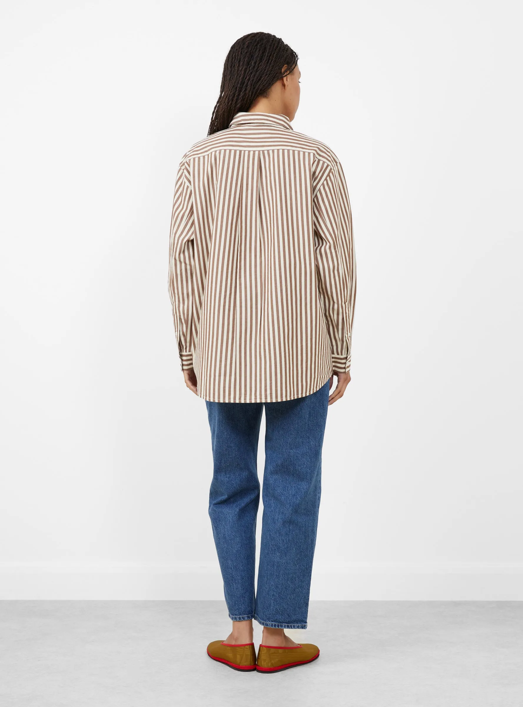 Edgar Shirt Brown and Ecru Stripe sold by Garbstore product image thumbnail 5