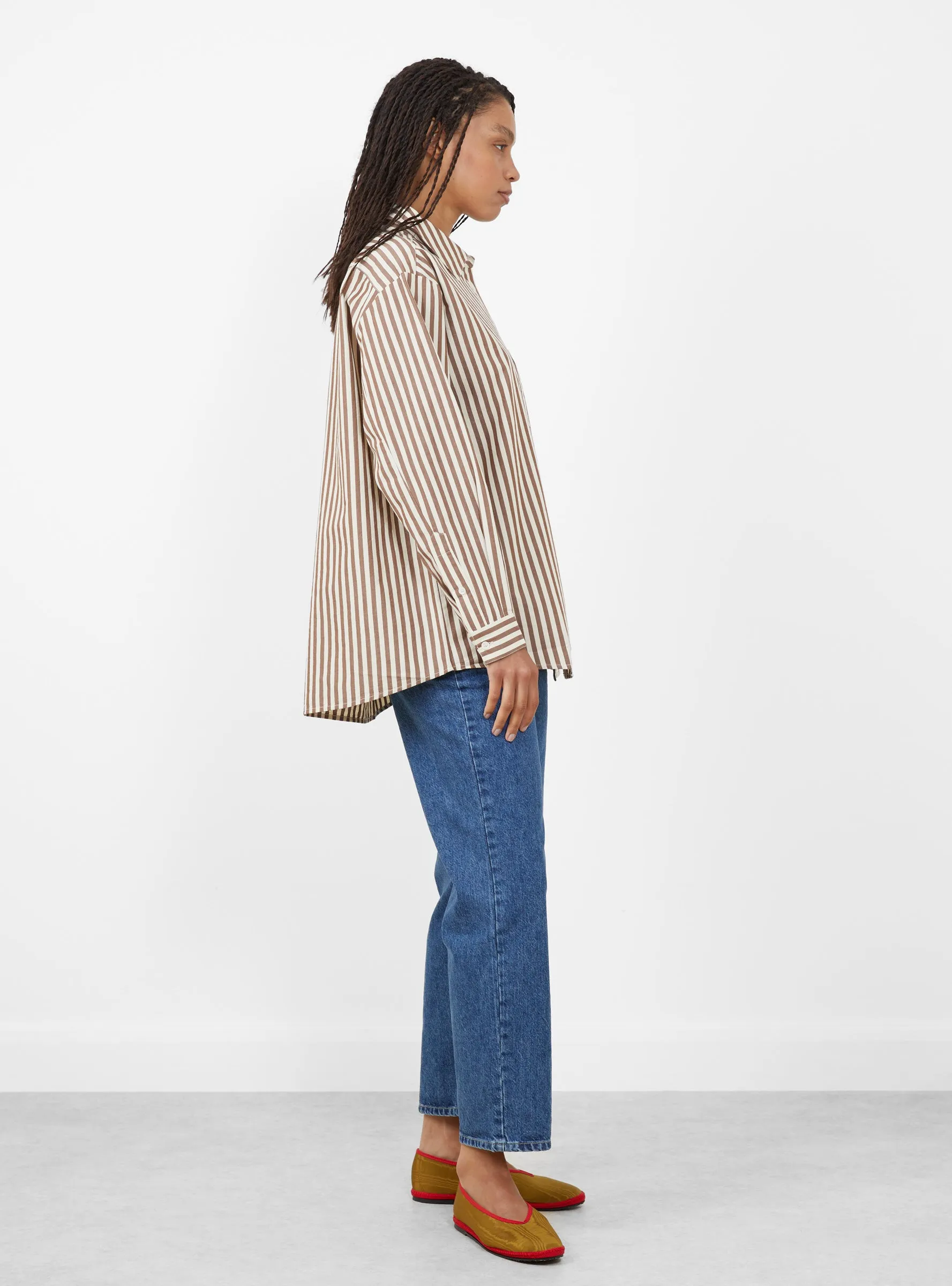 Edgar Shirt Brown and Ecru Stripe sold by Garbstore product image thumbnail 3