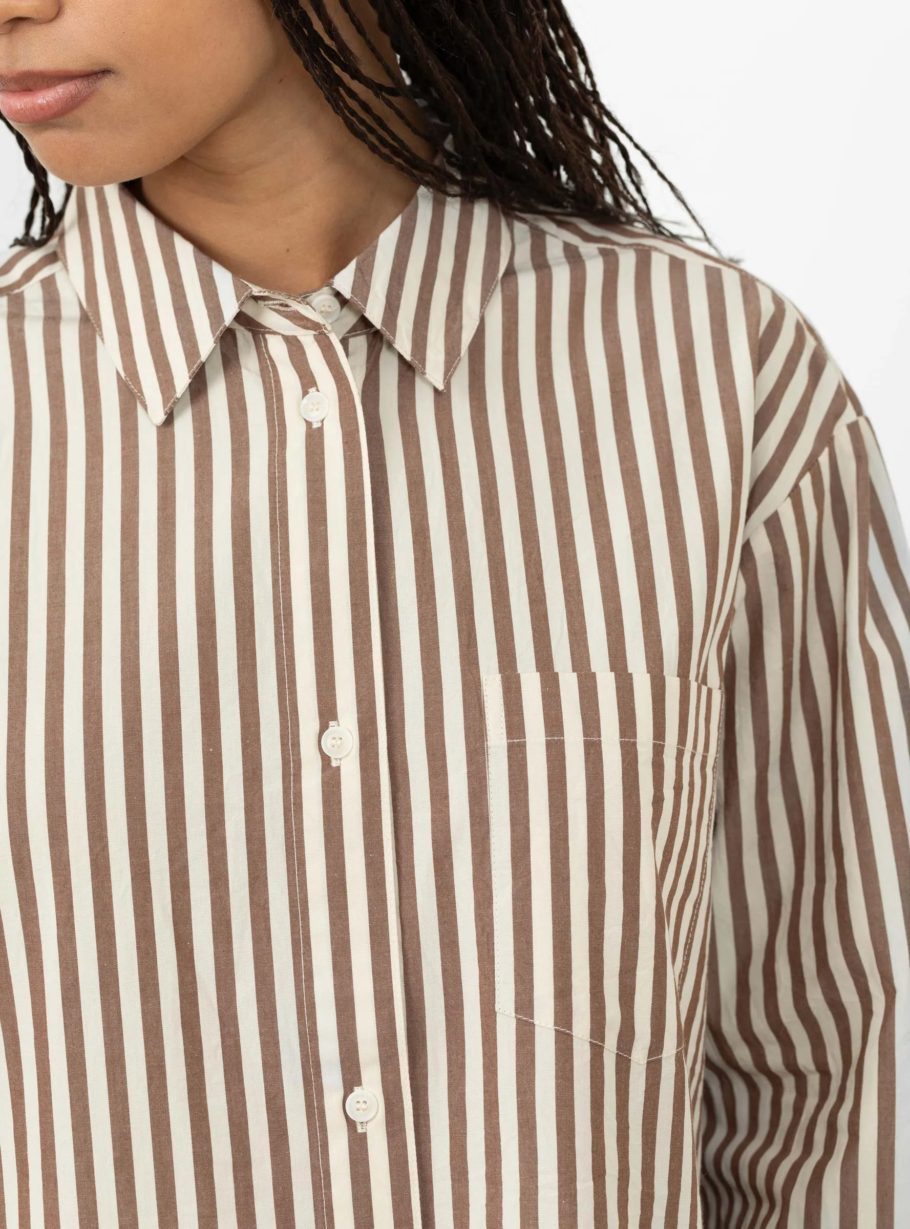 Edgar Shirt Brown and Ecru Stripe sold by Garbstore product image thumbnail 4