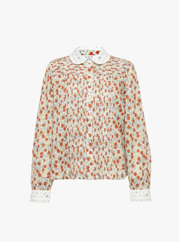 Viera Print Long Sleeve Blouse Multi made by Sea