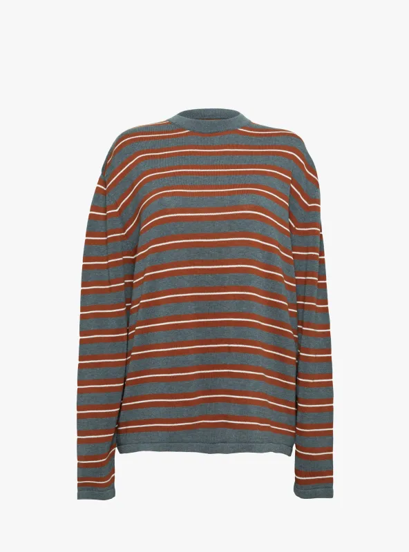 Organic Cotton Striped Long Sleeve T-Shirt Red and Grey made by Cordera