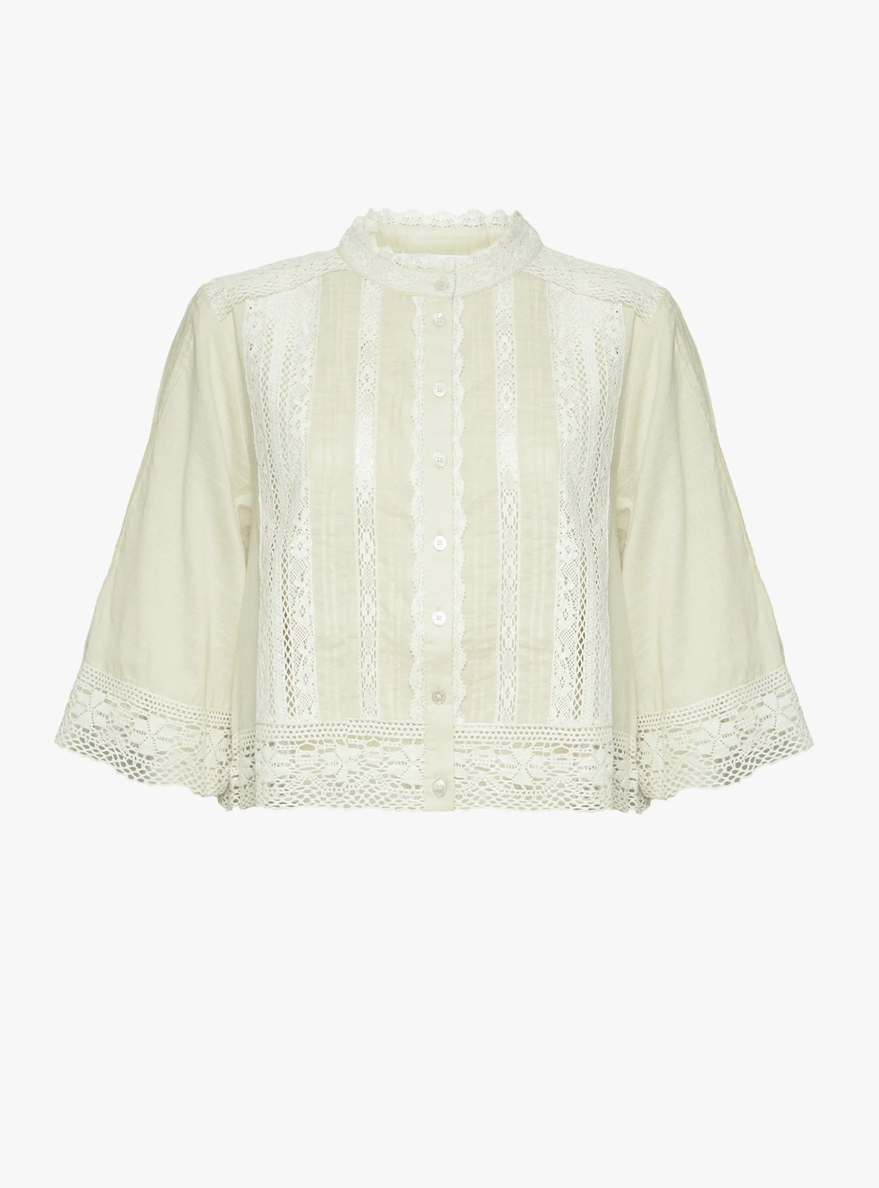 Pippa Solid Short Sleeve Top Cream sold by Garbstore
