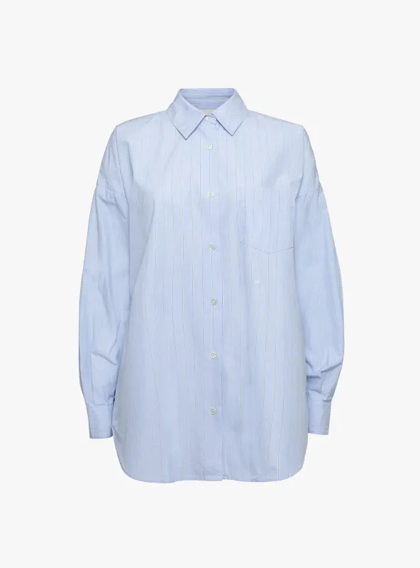 Giorgia Shirt Blue and Grey Stripe made by Bellerose