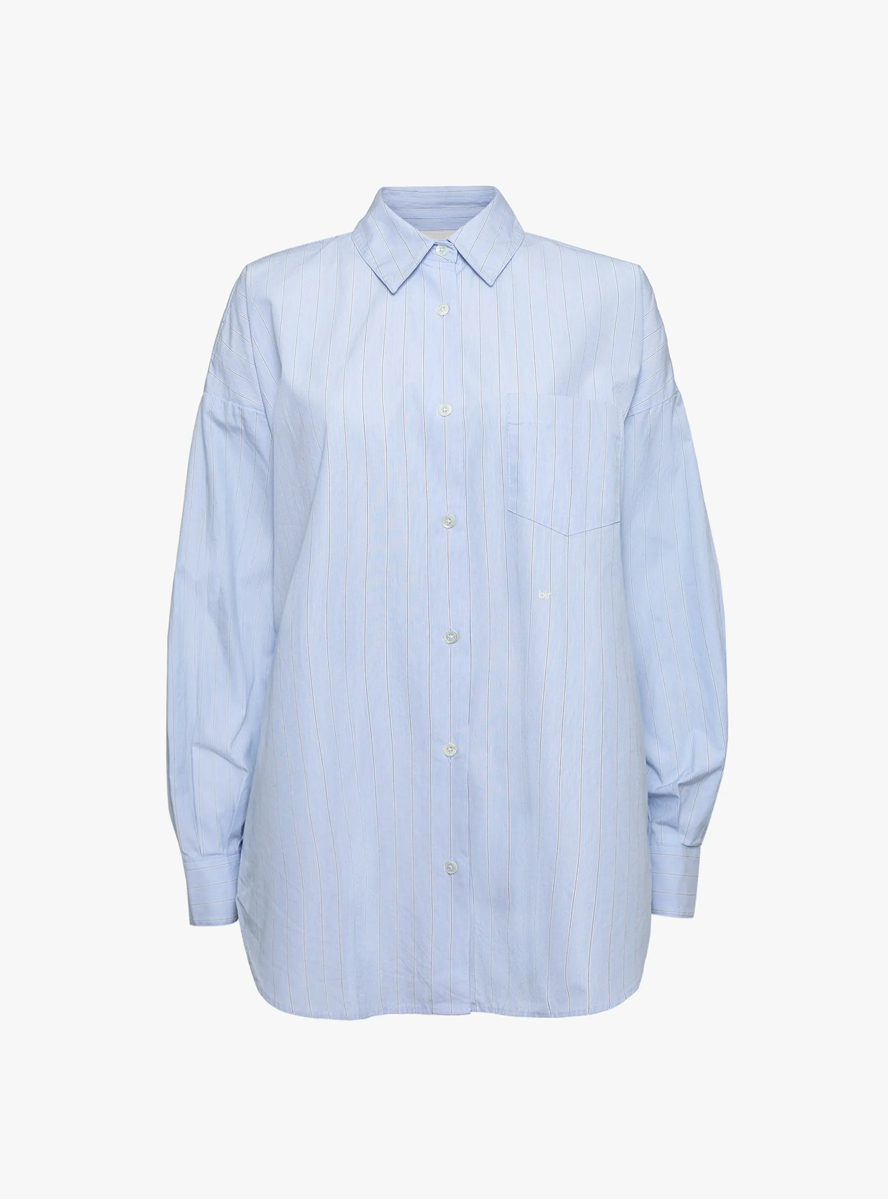 Giorgia Shirt Blue and Grey Stripe sold by Garbstore