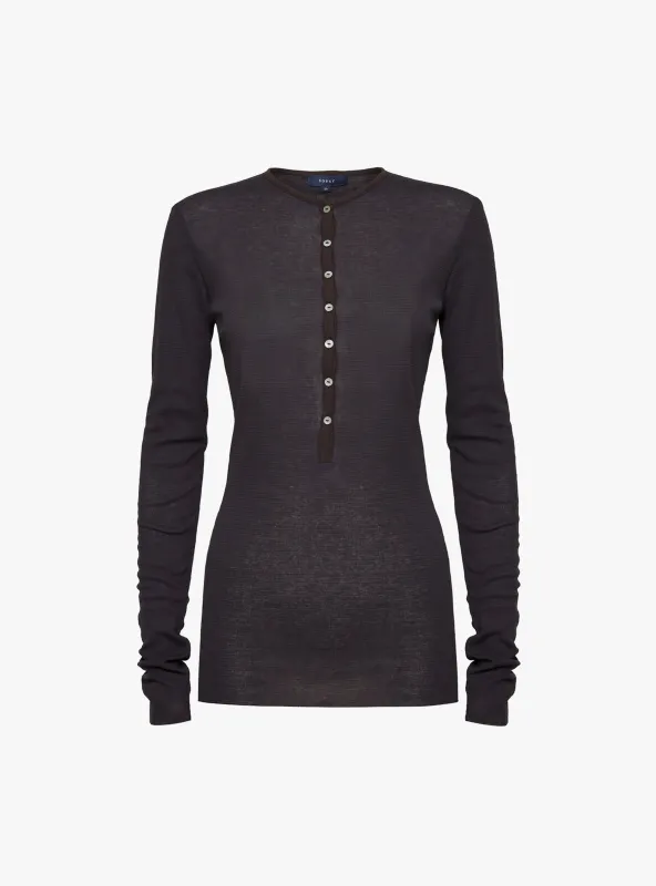 Isabella Long Sleeve T-Shirt Burgundy and Dark Purple made by soeur