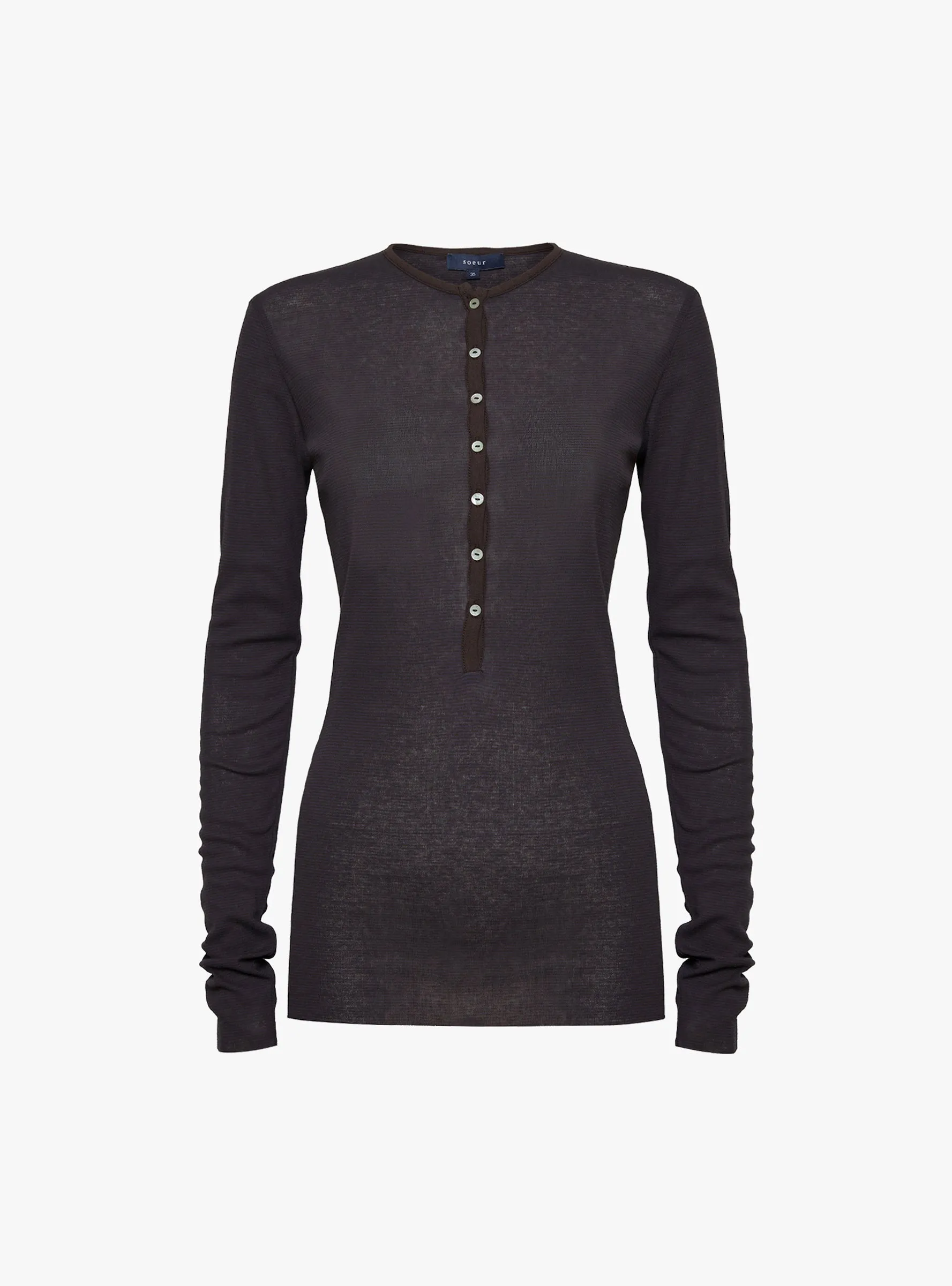 Isabella Long Sleeve T-Shirt Burgundy and Dark Purple sold by Garbstore