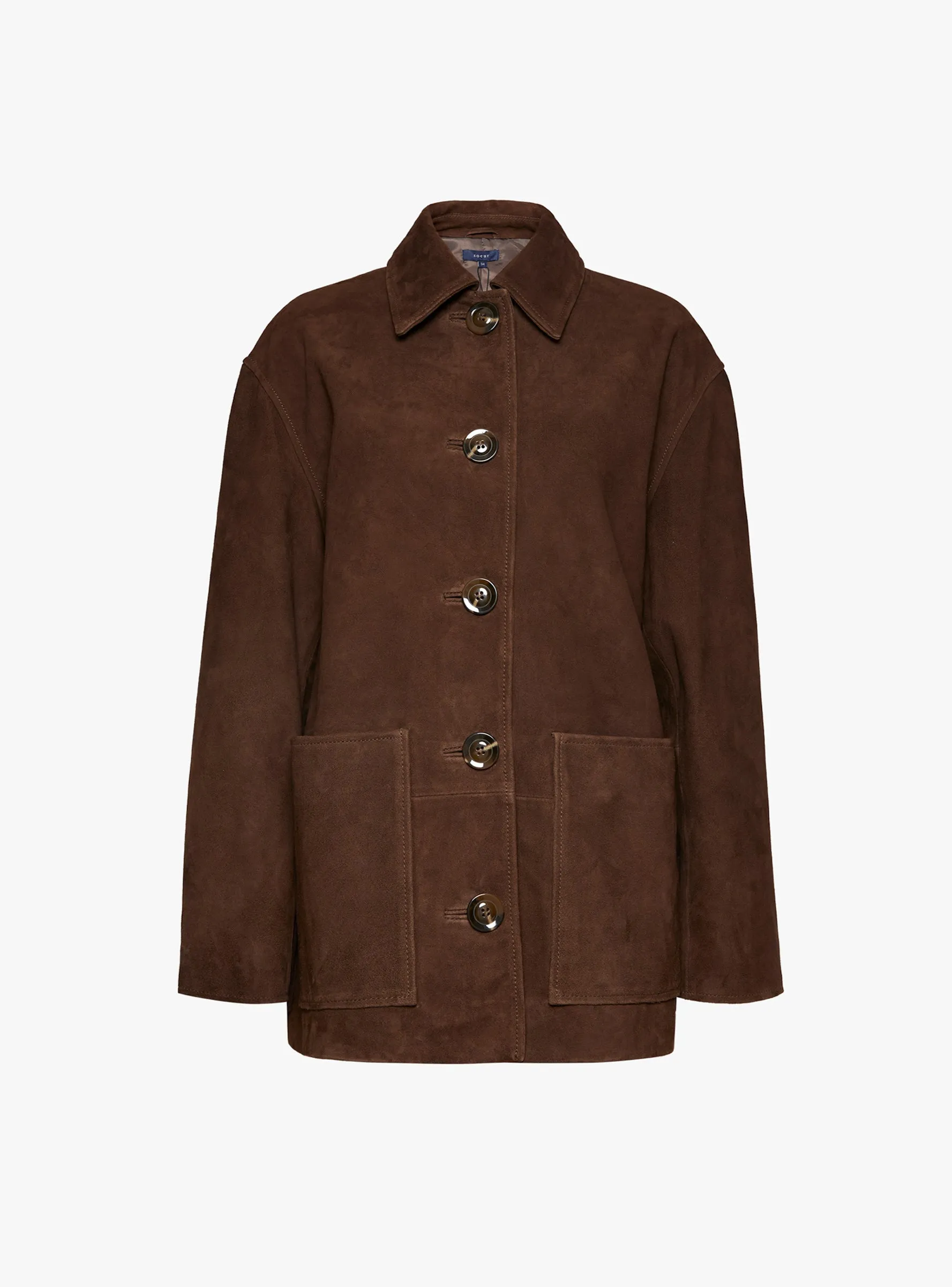 Vincenzo Suede Jacket Ebony sold by Garbstore