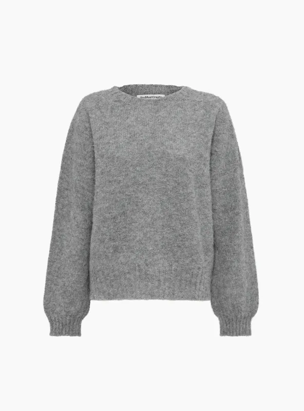 Jets Crew Neck Knit Grey made by YMC