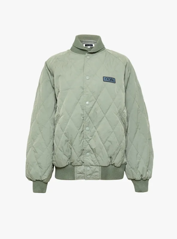 Quilting Varsity Jacket Sage Green made by Nanamica