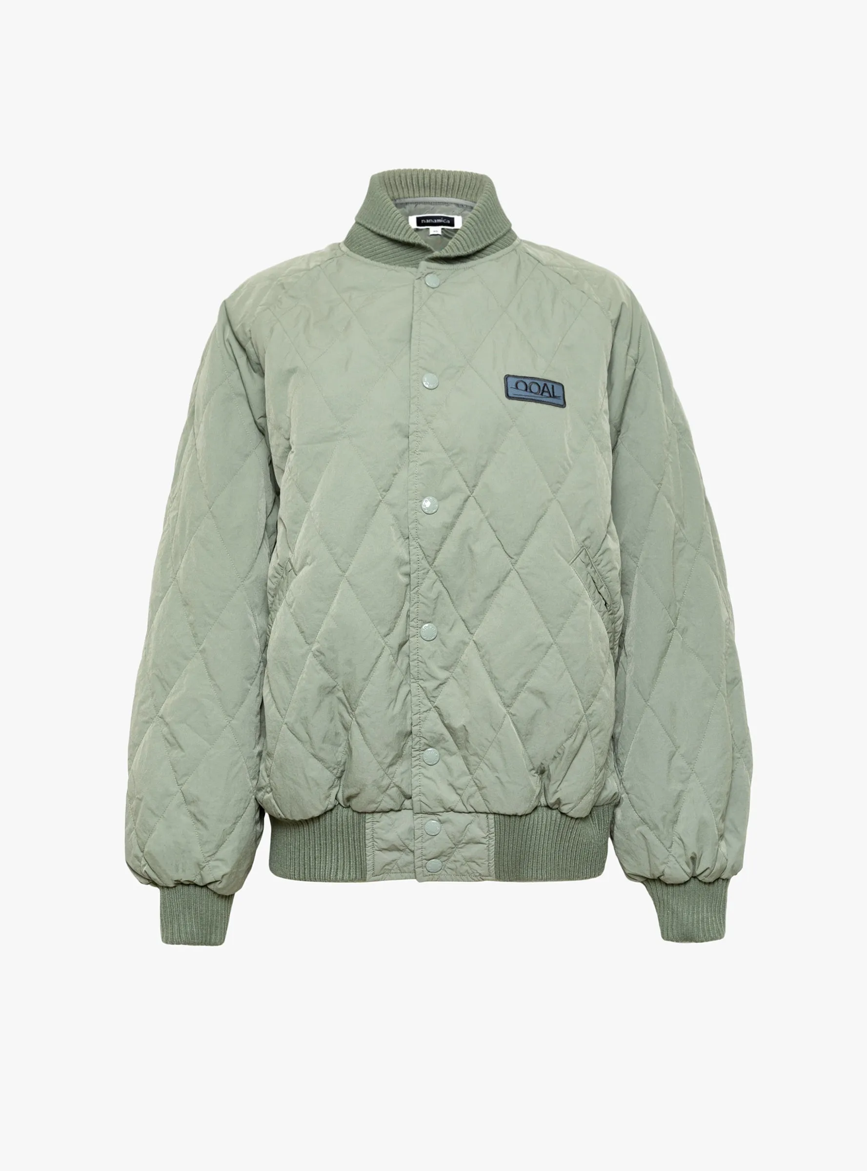 Quilting Varsity Jacket Sage Green sold by Garbstore