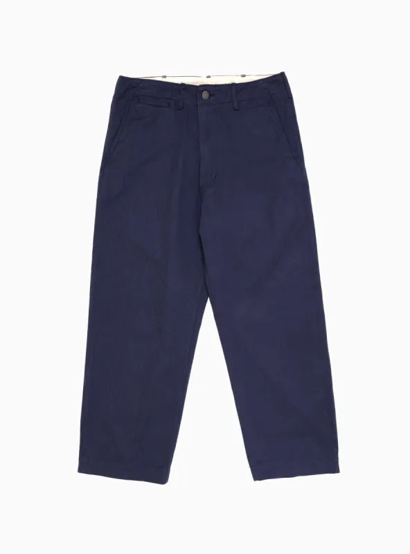 MIL Trousers Herringbone Navy sold by Garbstore