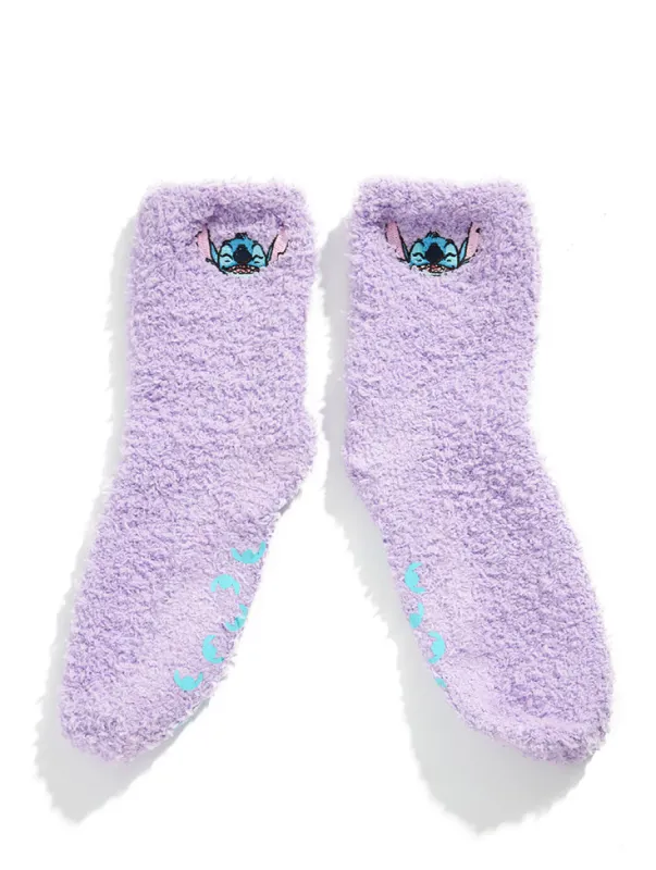 Stitch Fluffy Socks sold by Custard London