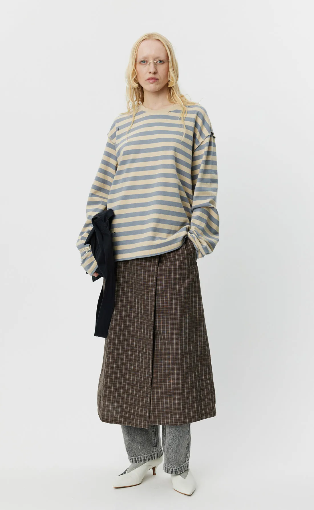 Wide Stripe Sweater - Greige sold by mfpen Mens product image thumbnail 2