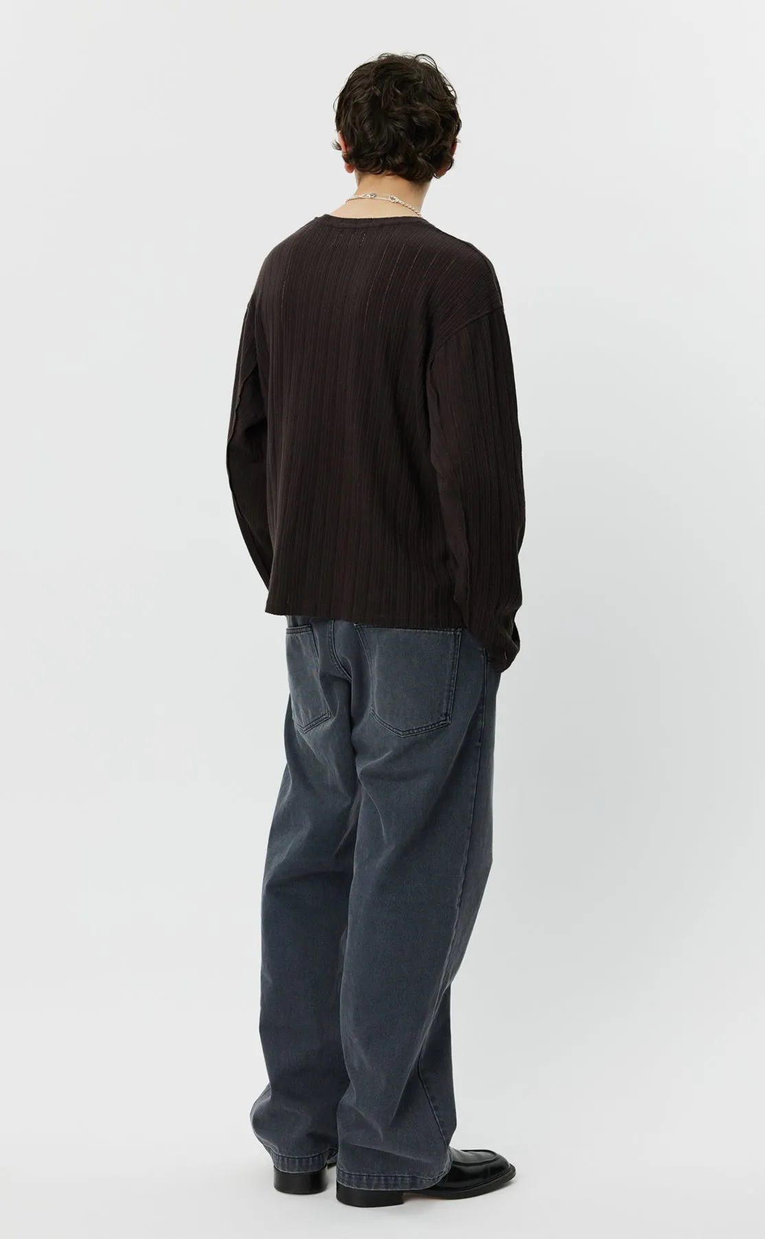 LS Round Neck - Brown Rib sold by mfpen Mens product image thumbnail 3