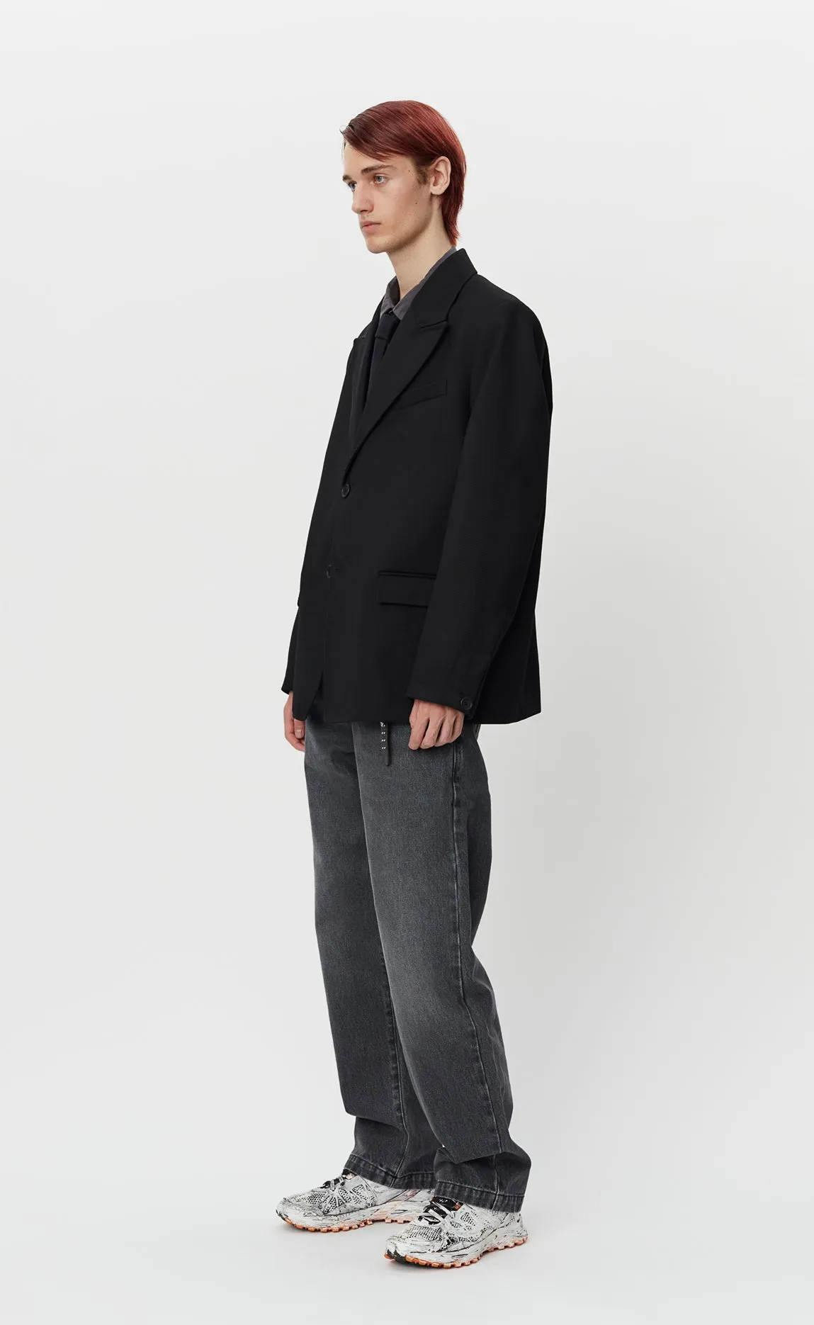 Oversized Blazer - Black Wool Cavalry Twill sold by mfpen Mens product image thumbnail 5