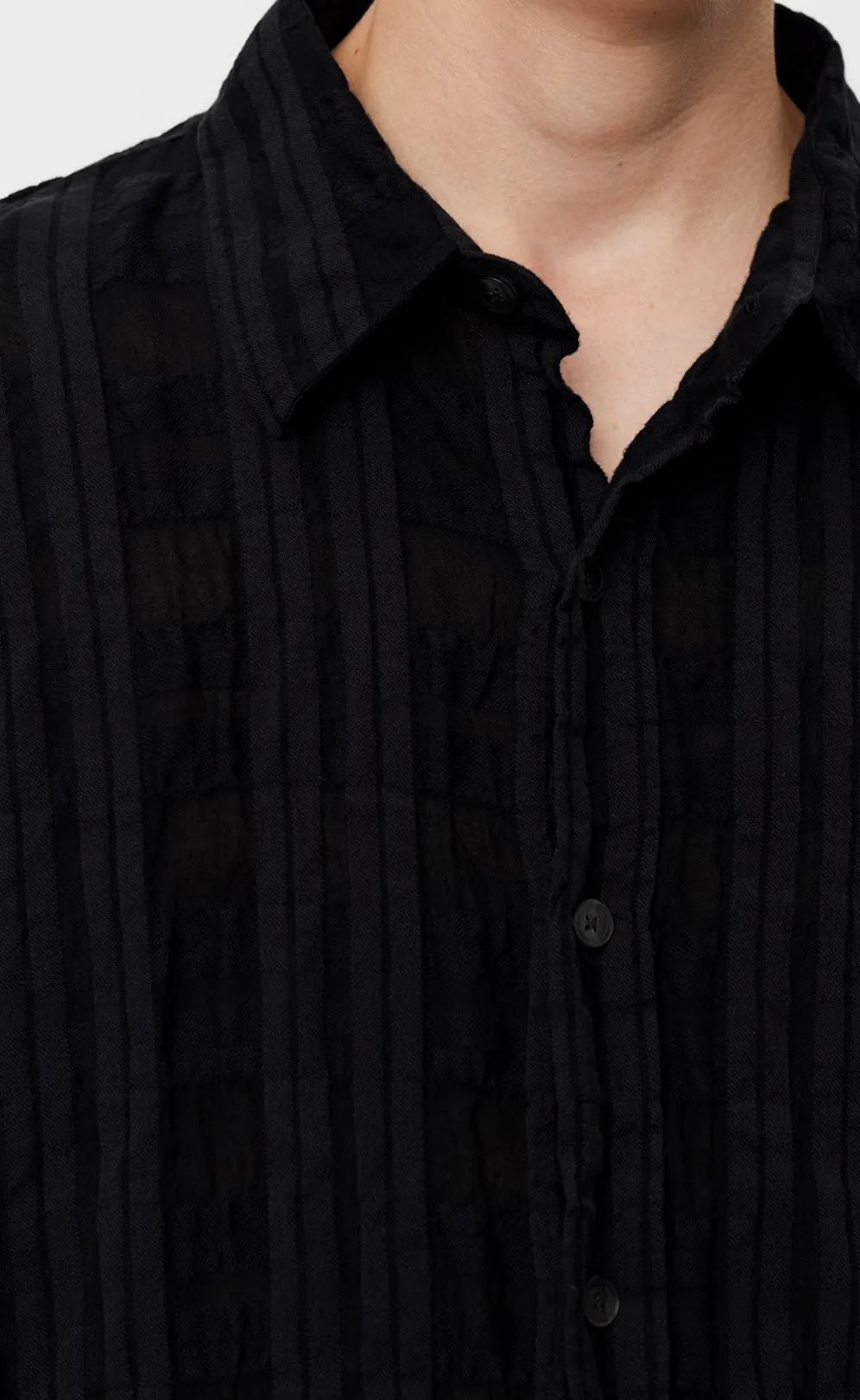 Crinkle Shirt - Black Check sold by mfpen Mens product image thumbnail 4