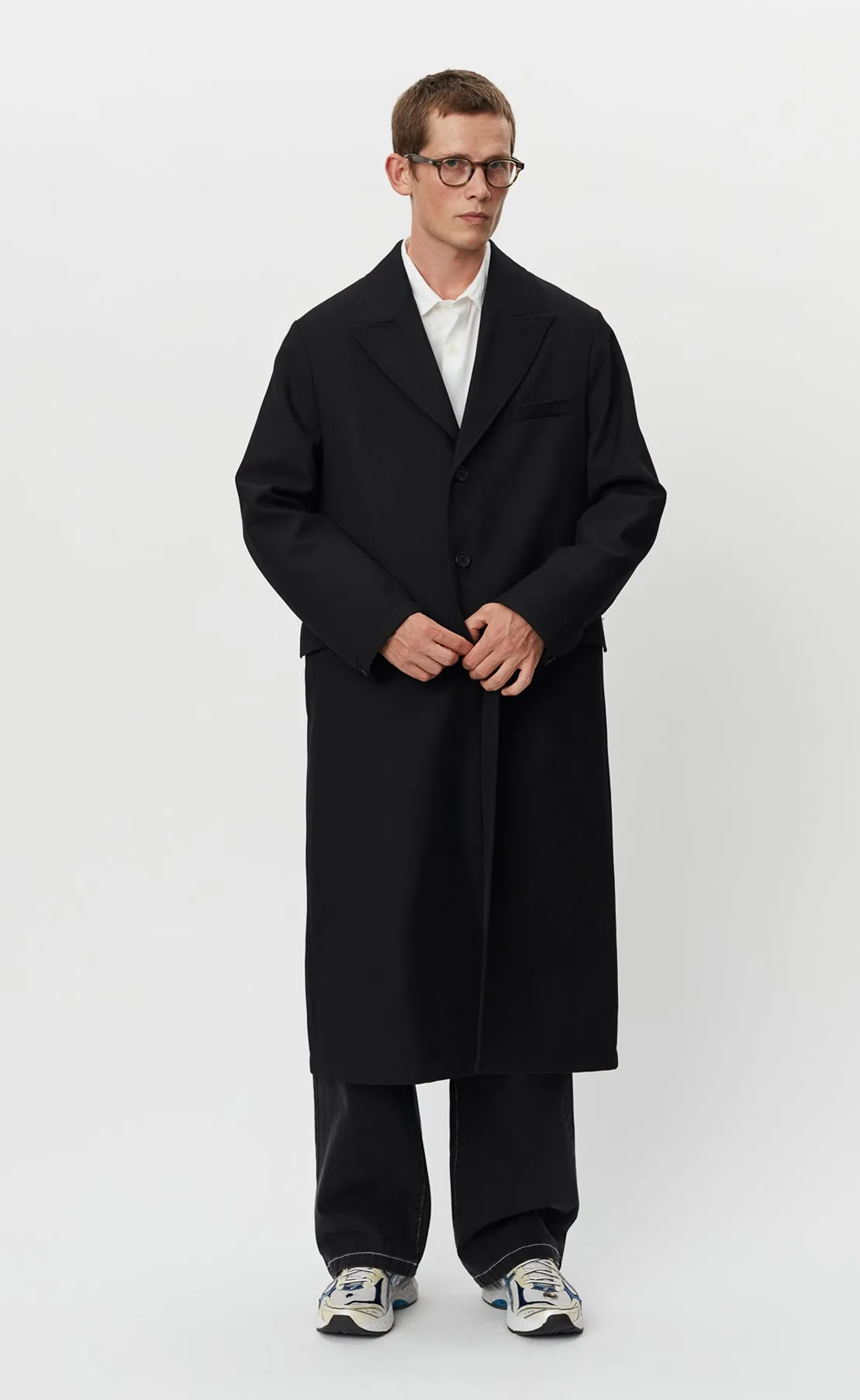 Margin Coat - Black Wool Cavalry Twill sold by mfpen Mens product image thumbnail 4