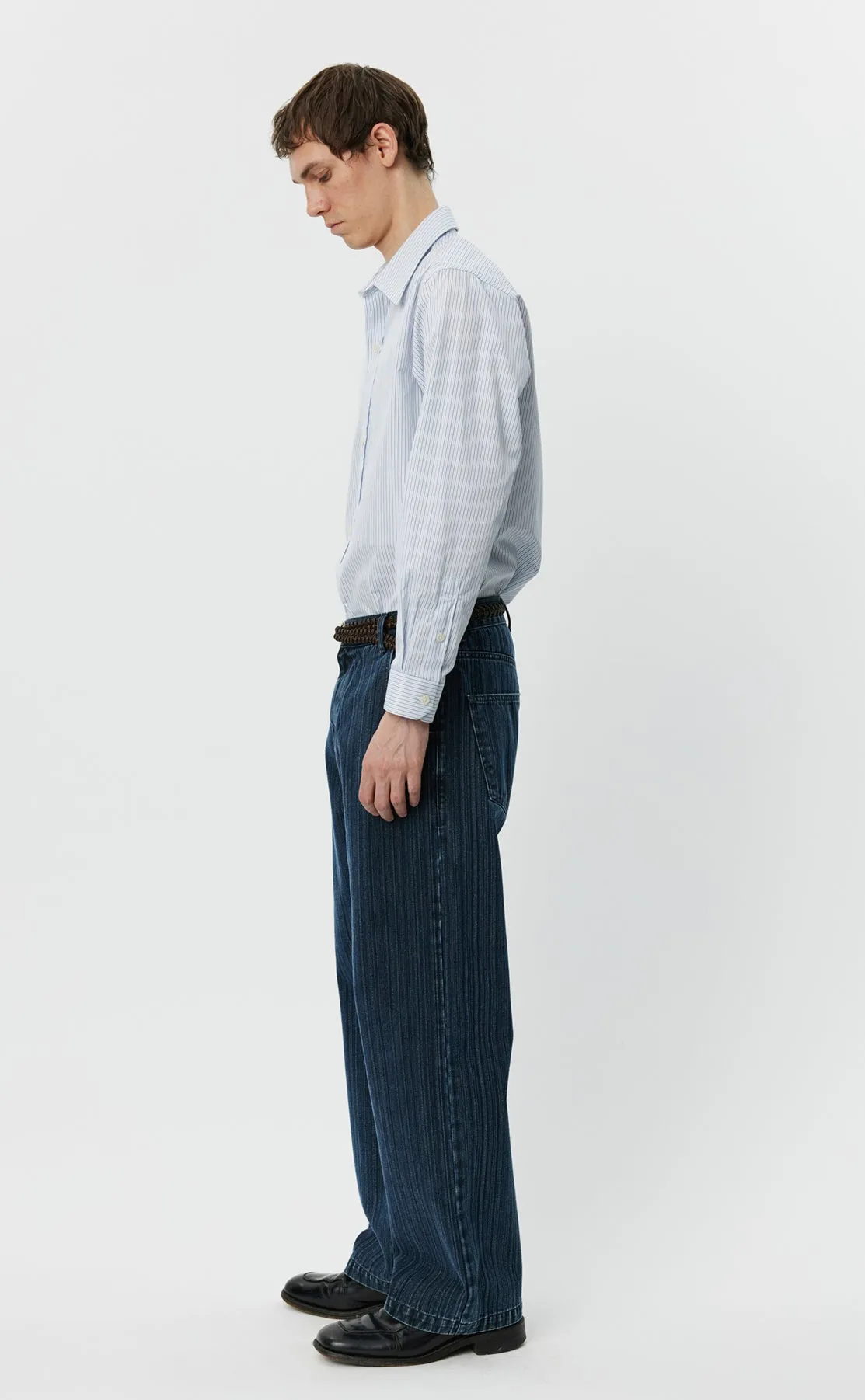 Straight Cut Jeans - Blue Stripe sold by mfpen Mens product image thumbnail 3