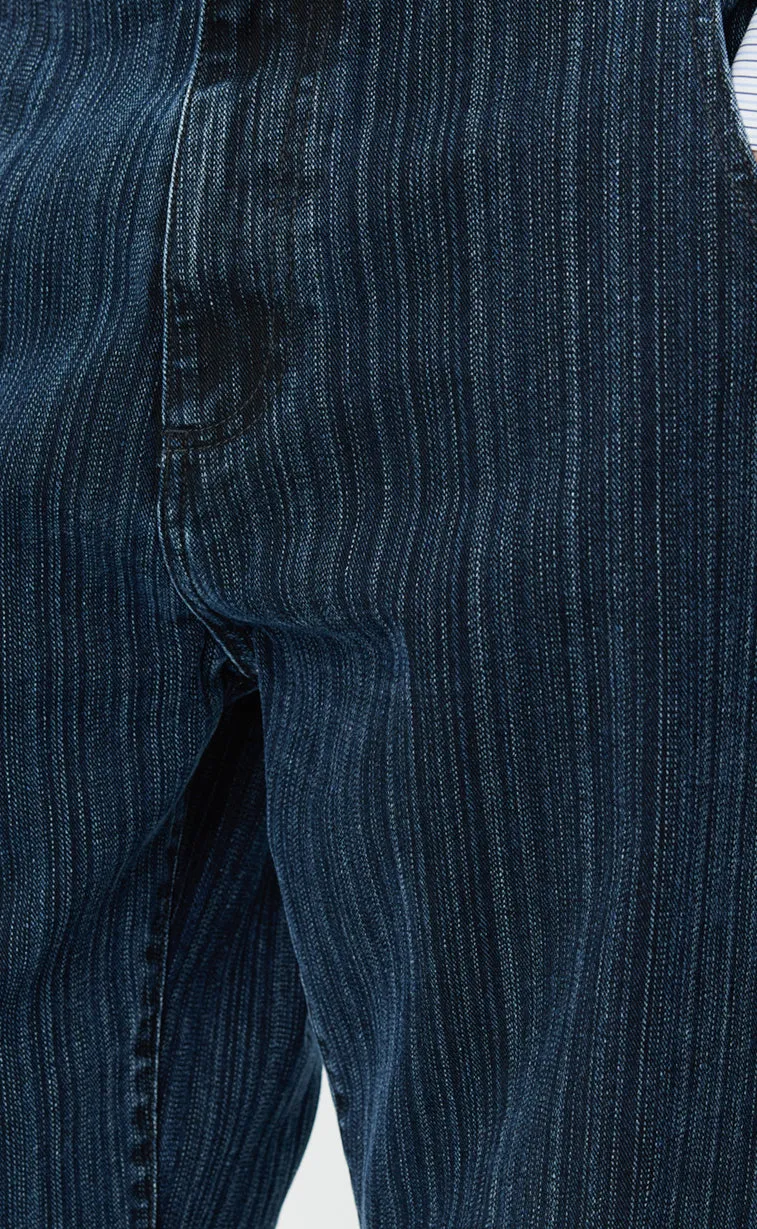 Straight Cut Jeans - Blue Stripe sold by mfpen Mens product image thumbnail 5