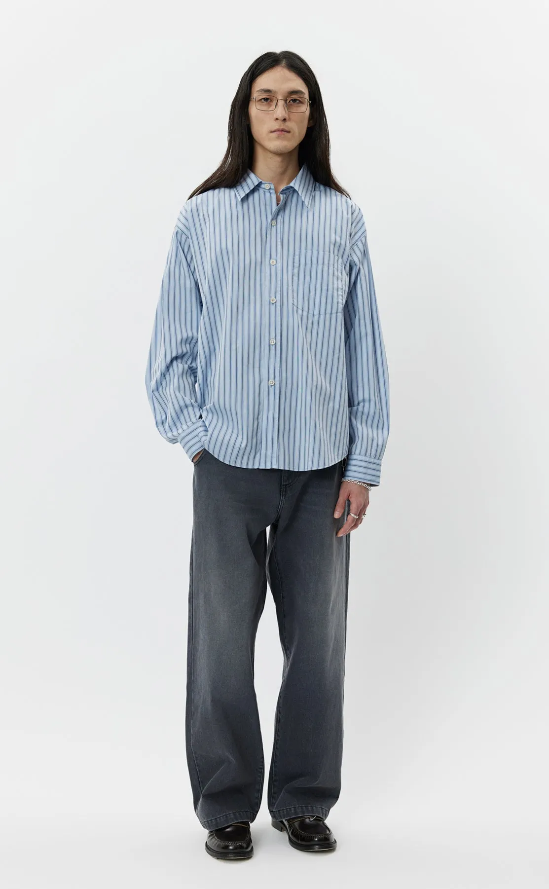 Executive Shirt - Sky Blue Stripe sold by mfpen Mens